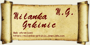 Milanka Grkinić vizit kartica